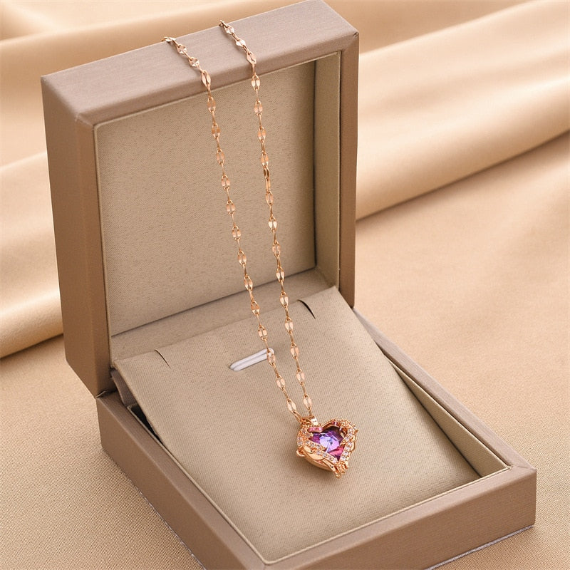 ❤️Heart-Shaped Crystal Love ❤️Pendant