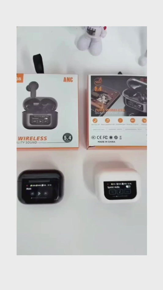 Smart Wireless Earbuds with LCD Touch Screen