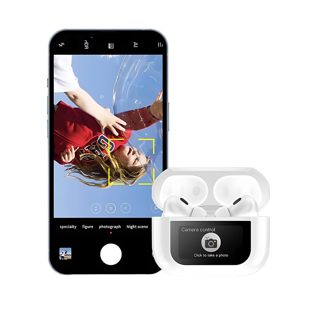 Smart Wireless Earbuds with LCD Touch Screen