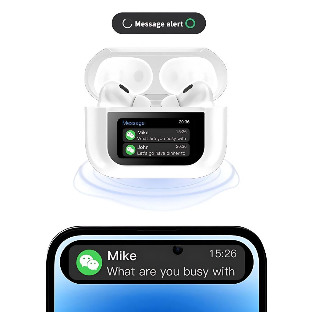 Smart Wireless Earbuds with LCD Touch Screen