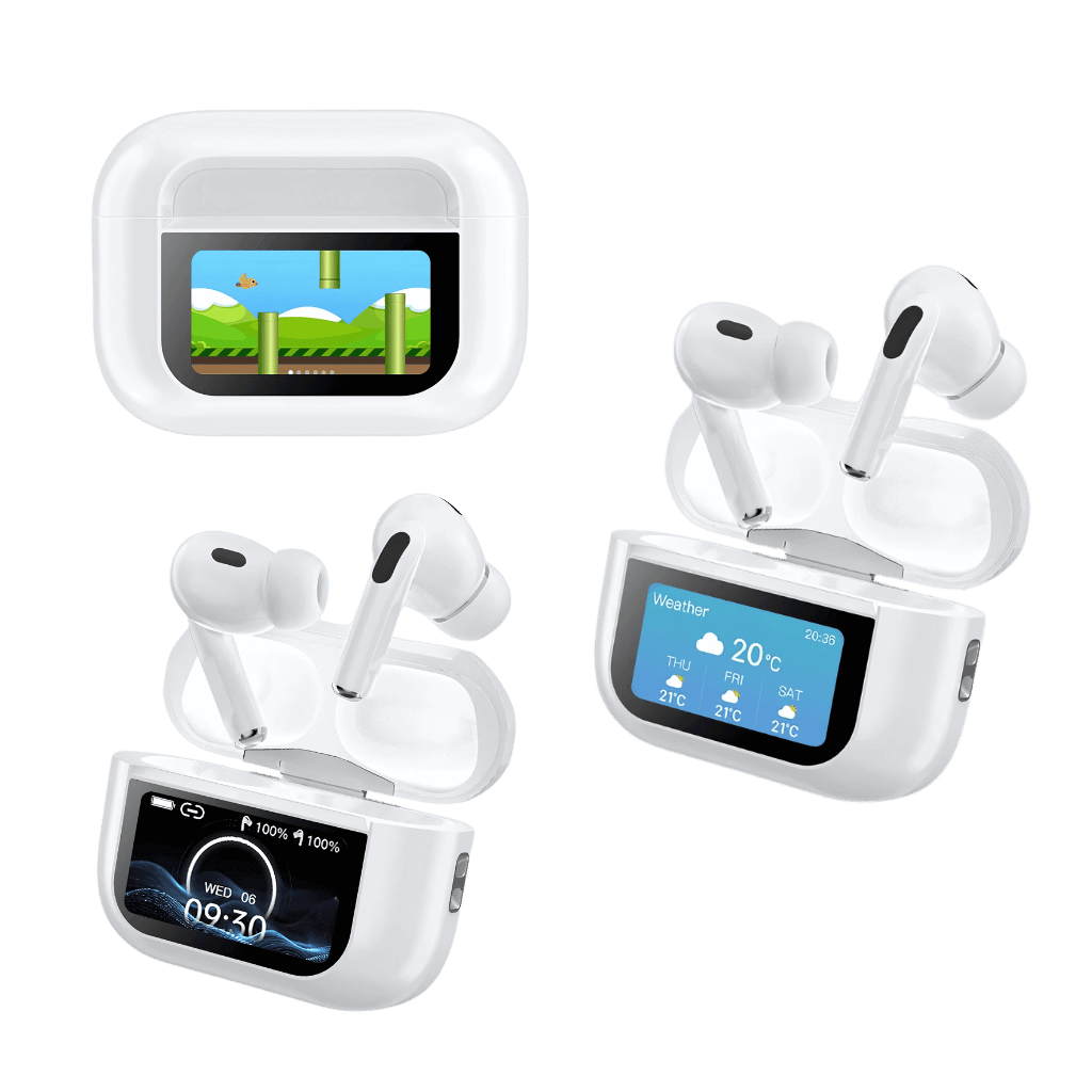 Smart Wireless Earbuds with LCD Touch Screen